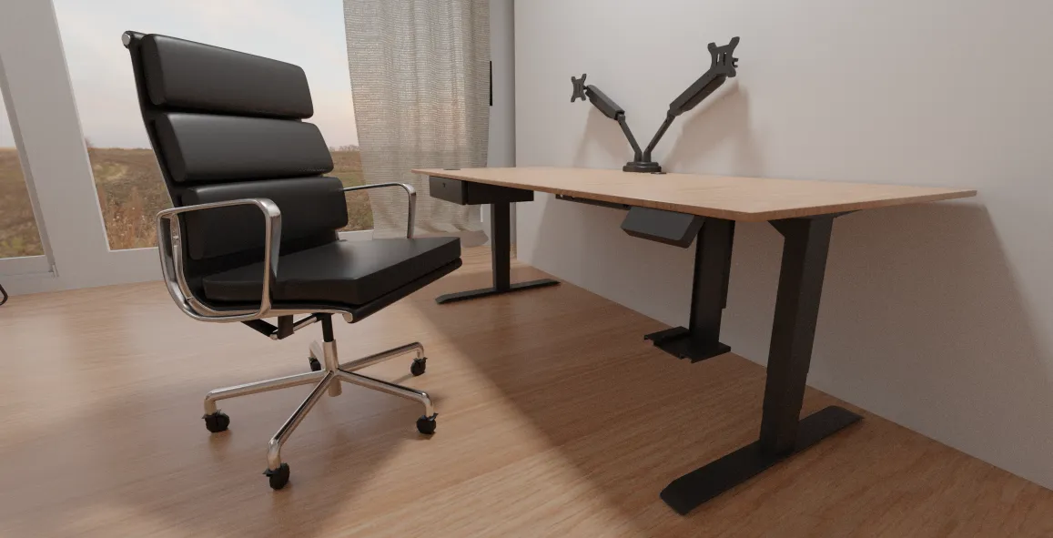 Kantoor Zit Sta Bureau Close Up